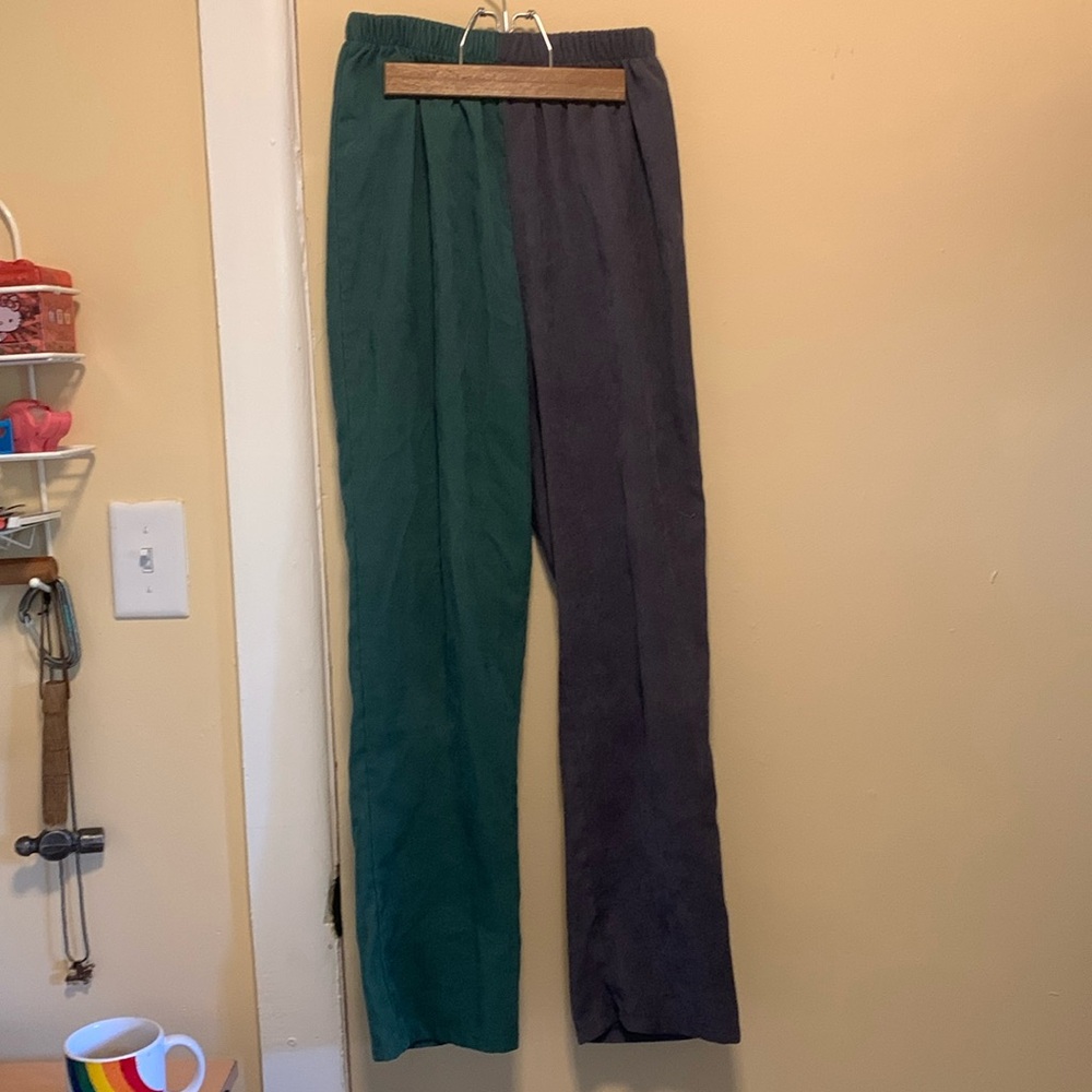 Two Tone Color Block Corduroy Pants